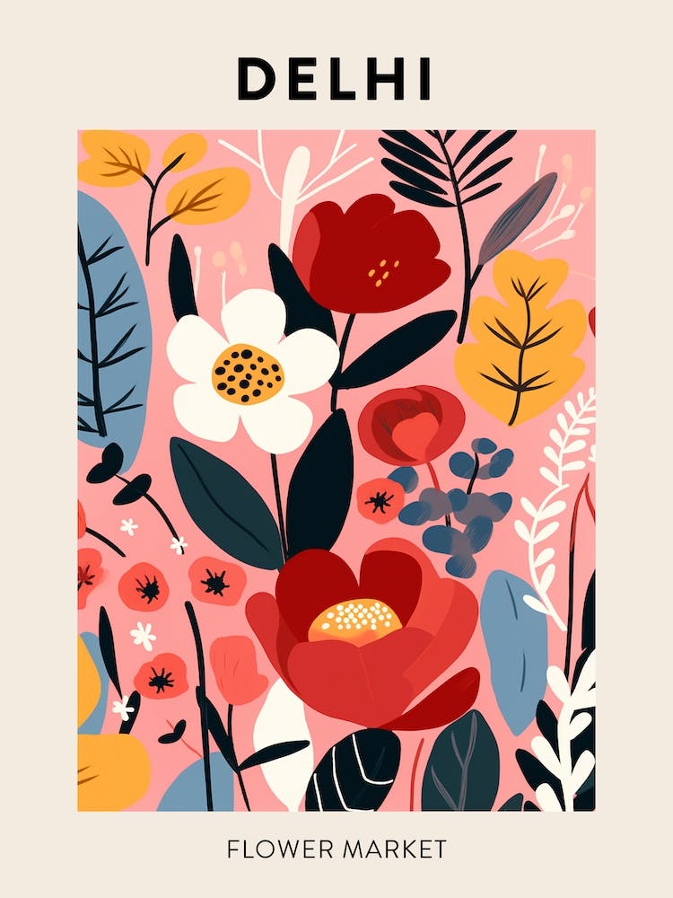 Flower Market Poster Delhi India