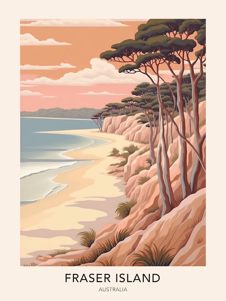 Fraser Island Australia Travel Poster