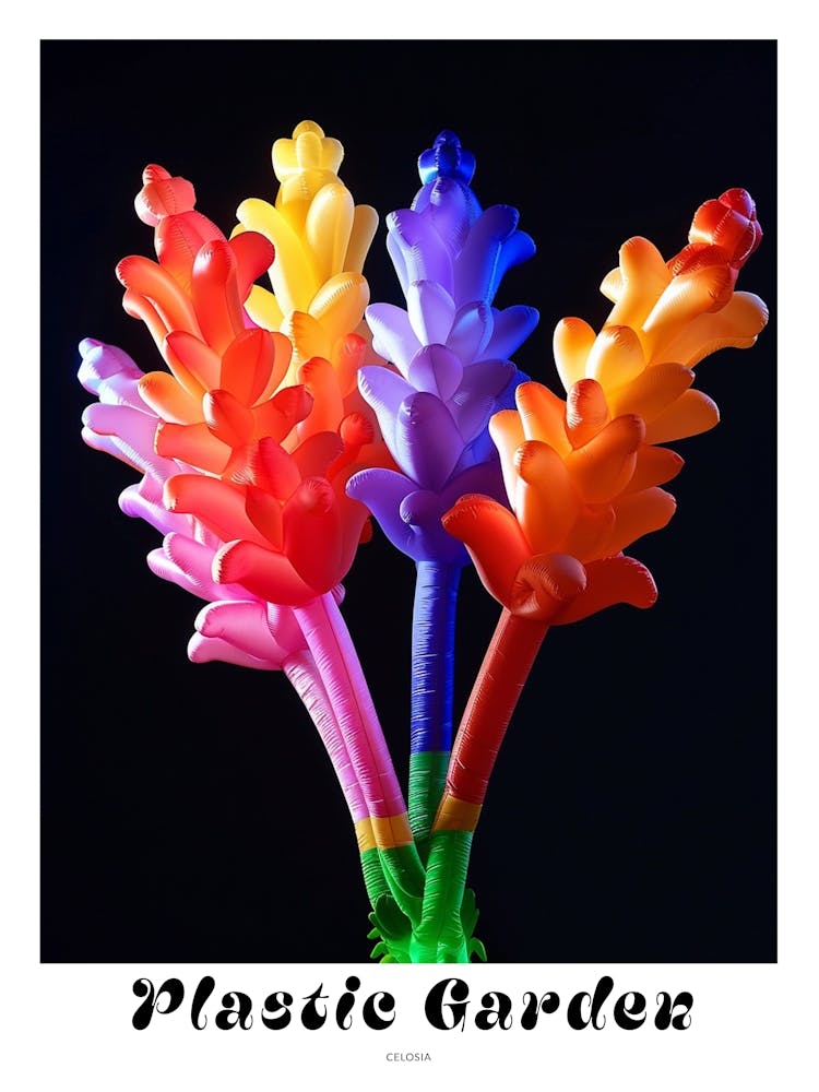 Bright Inflatable Flowers Poster Celosia 1