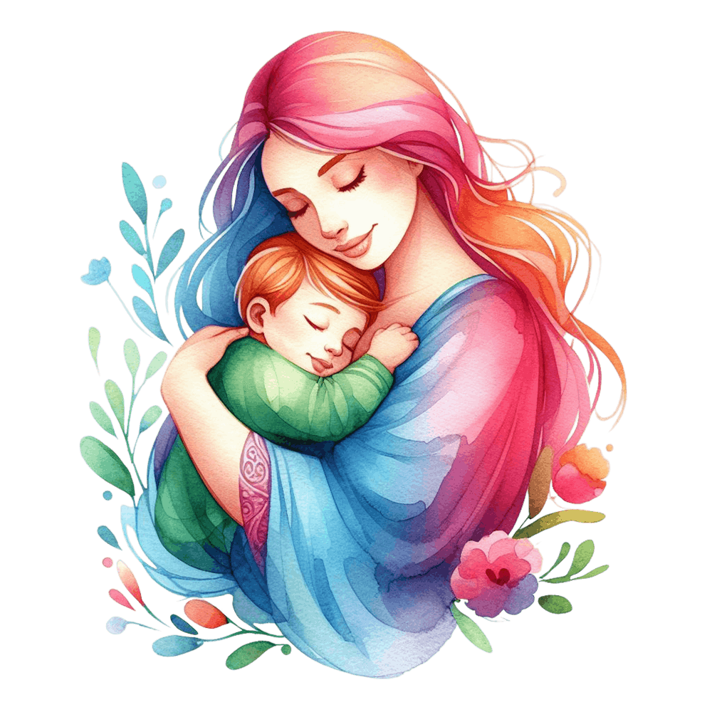 Mother And Child Watercolor Mothers Day 8