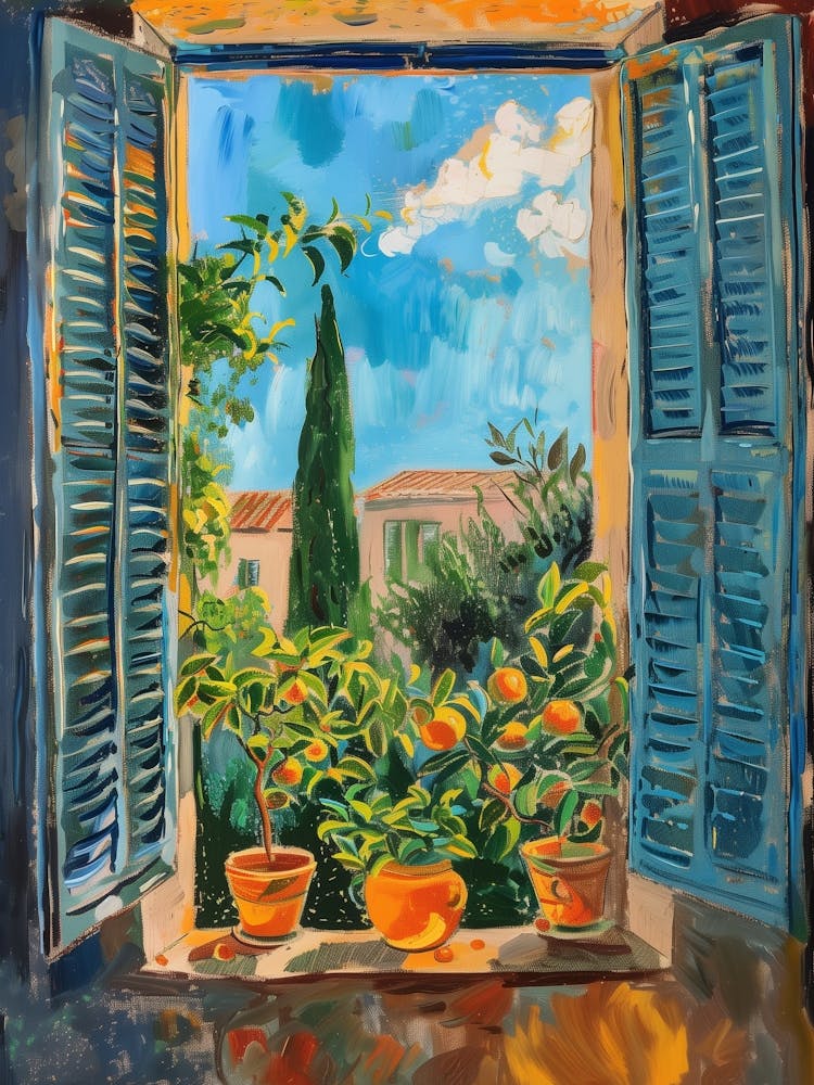 Matisse Fauvism Style Open Window View Italy
