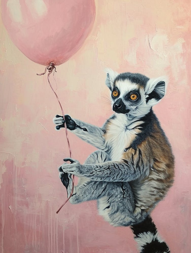 Cute Lemur 3 With Balloon