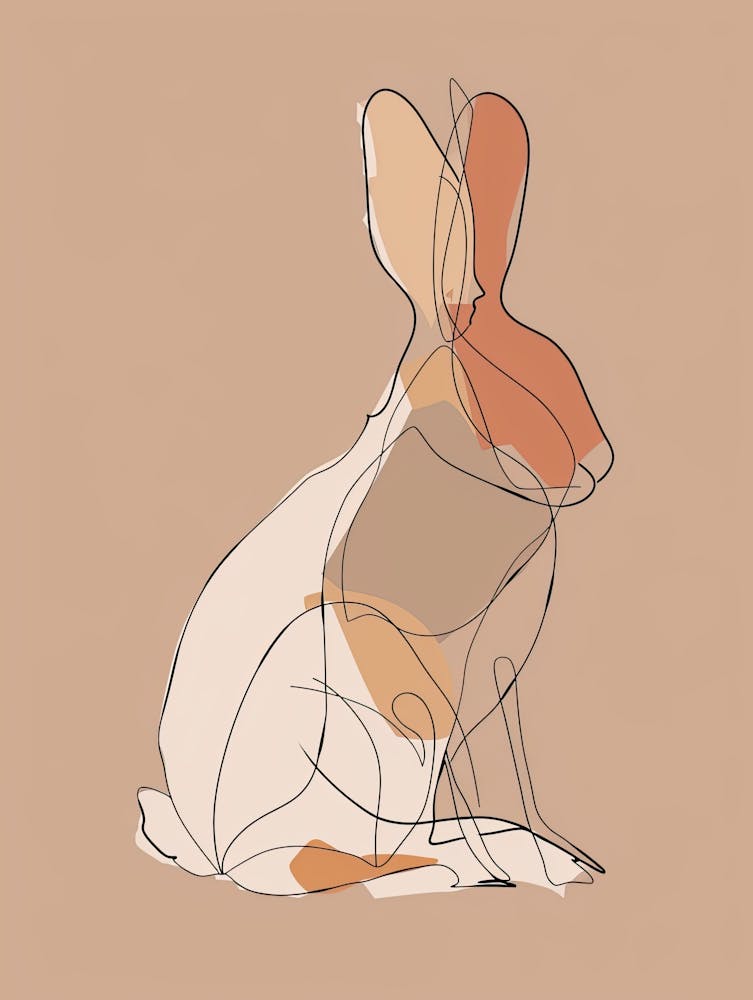 Rabbit - Boho, Line Art 1