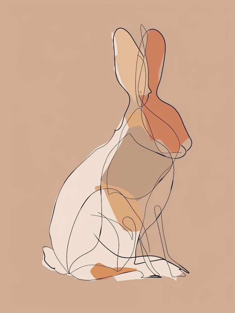 Rabbit - Boho, Line Art 1