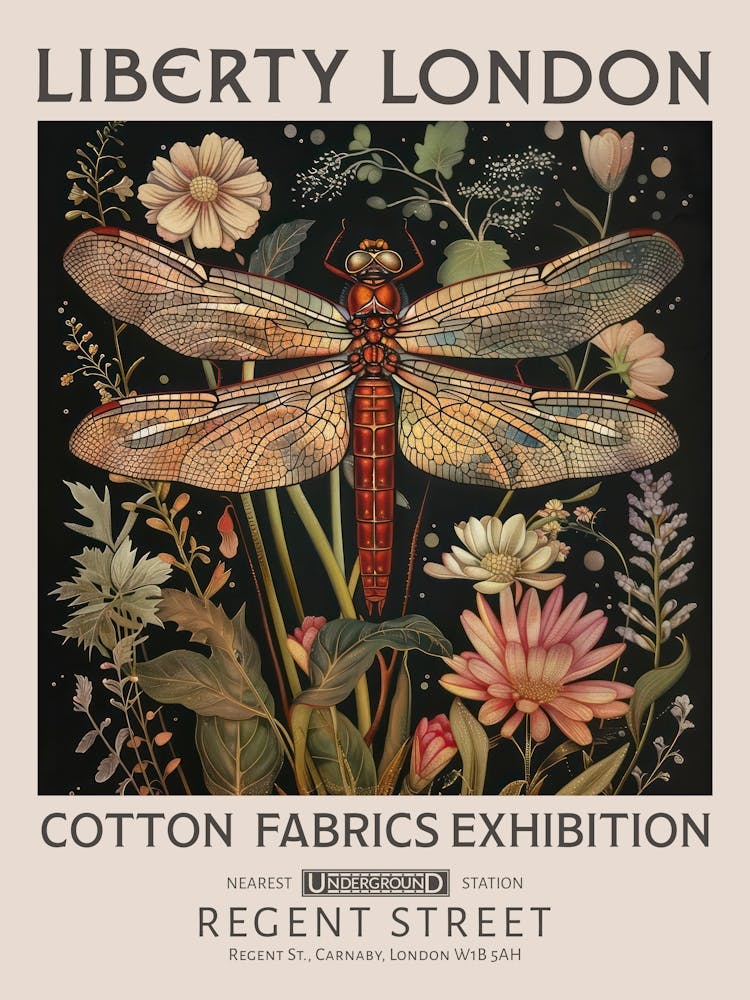Liberty London Print William Morris Textiles Dragonfly