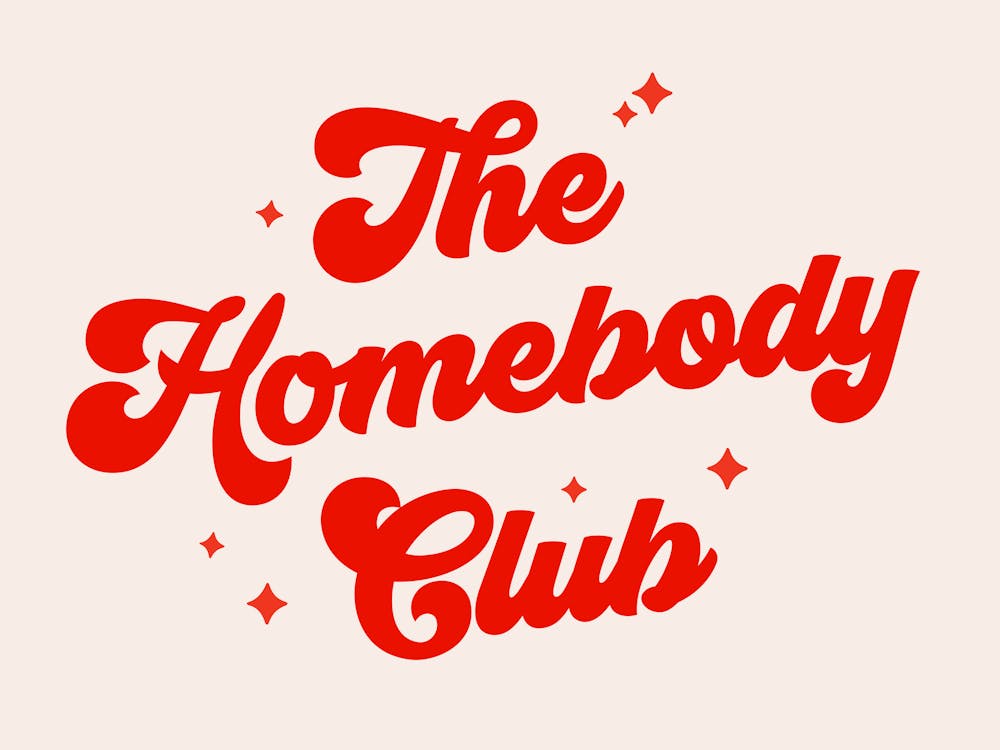 The Homebody Club Sign (Red Tone Style 2), introvert, home, decor, mood, vibes, club, saying, phrases, lettering, bedroom, cool, cute, aesthetic, homebody, anti social, quotes, vintage, retro