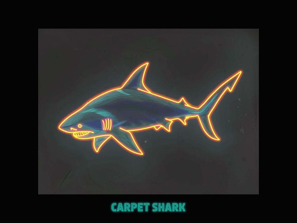 Neon Orange Carpet Shark 7 Poster