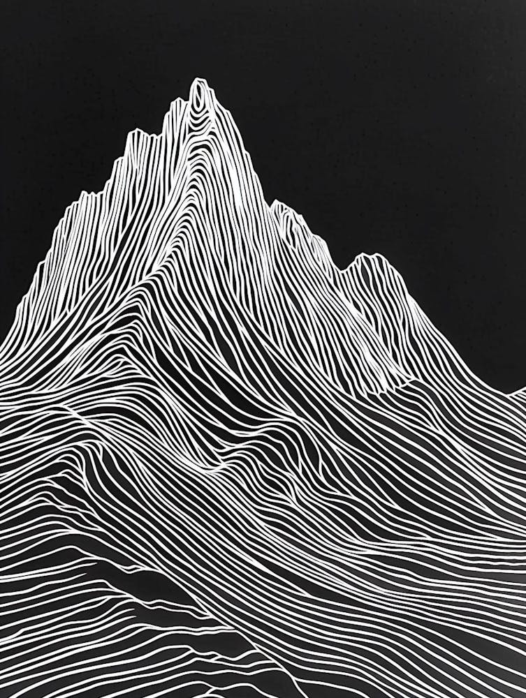 Beinn Dorain Mountain Line Drawing 3