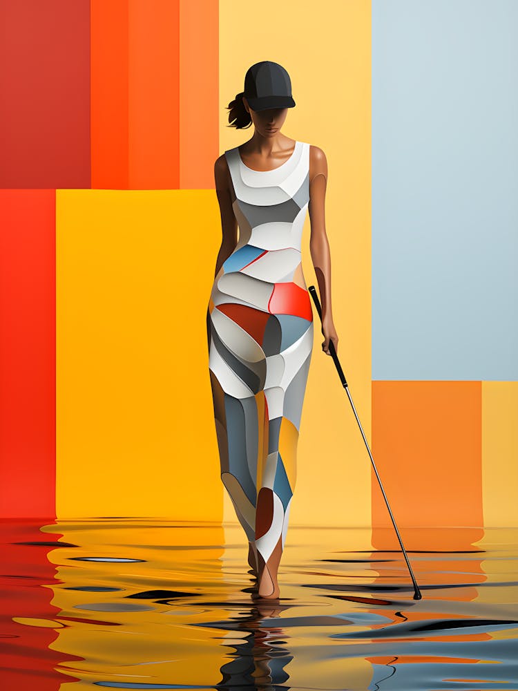 Golfer In Water