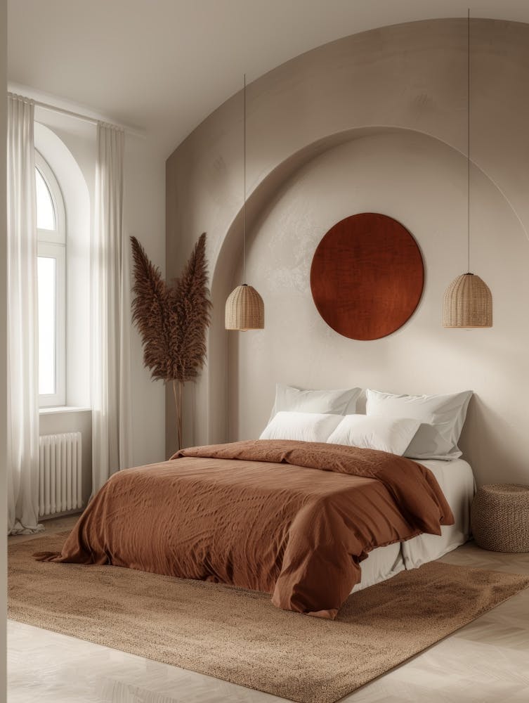 Bedroom With Arched Window