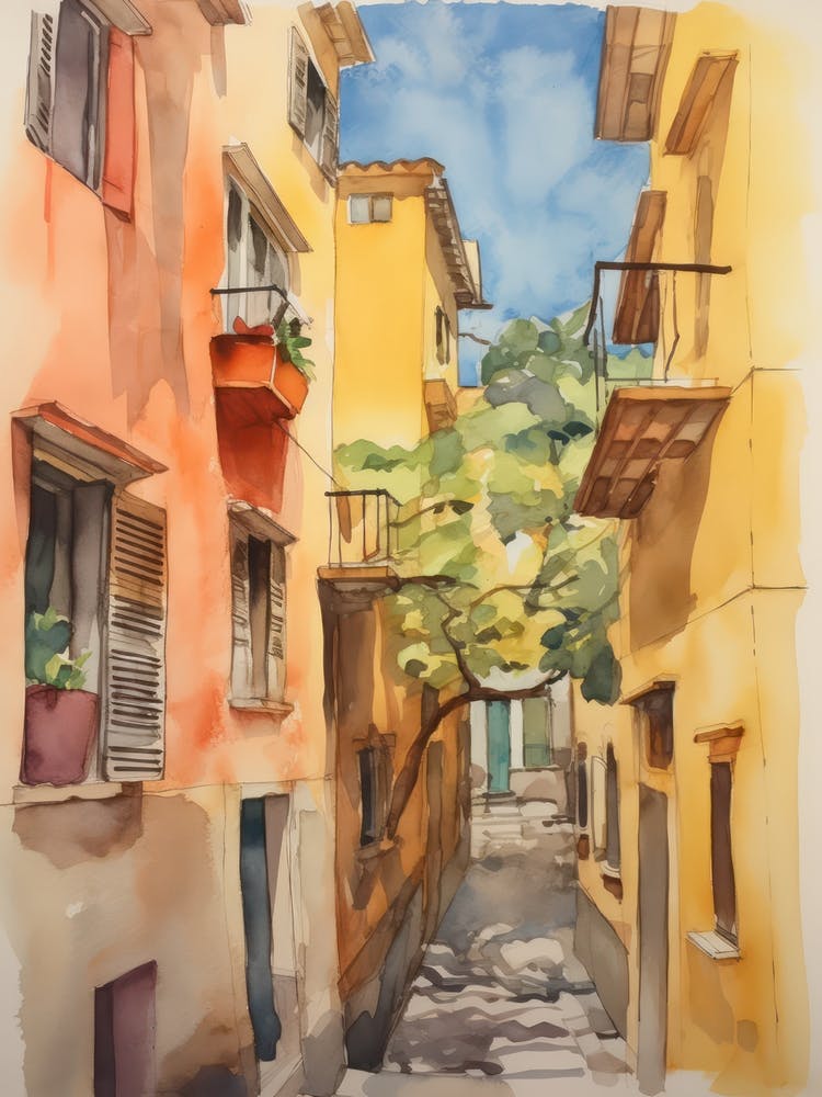 Taranto, Italy Watercolour Streets 3