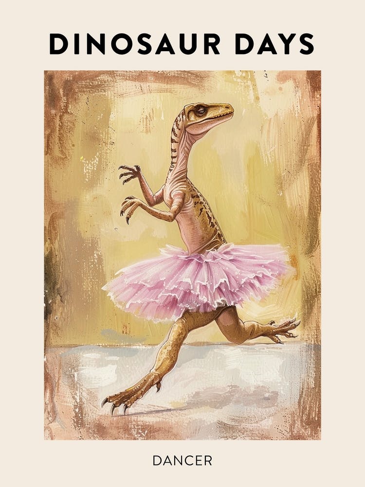 Dinosaur Dancing In A Tutu Poster 2