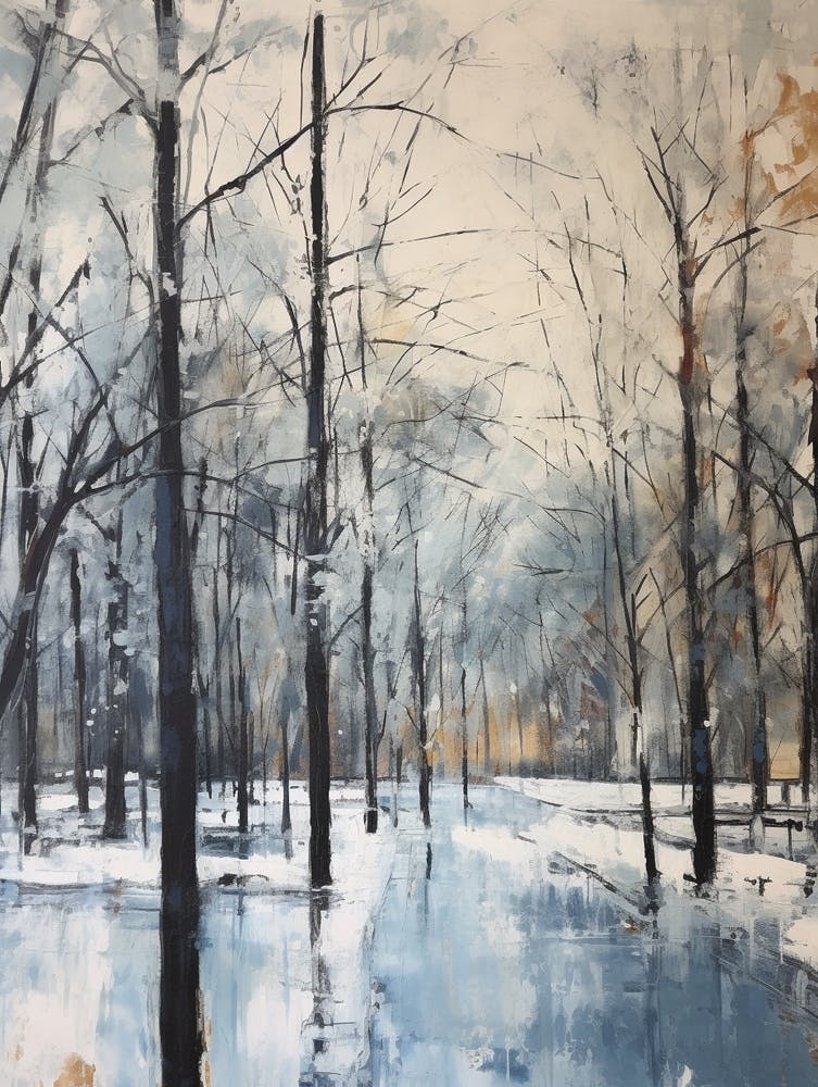 Peinture Parc Urbain d'Hiver Tiergarten Berlin 2