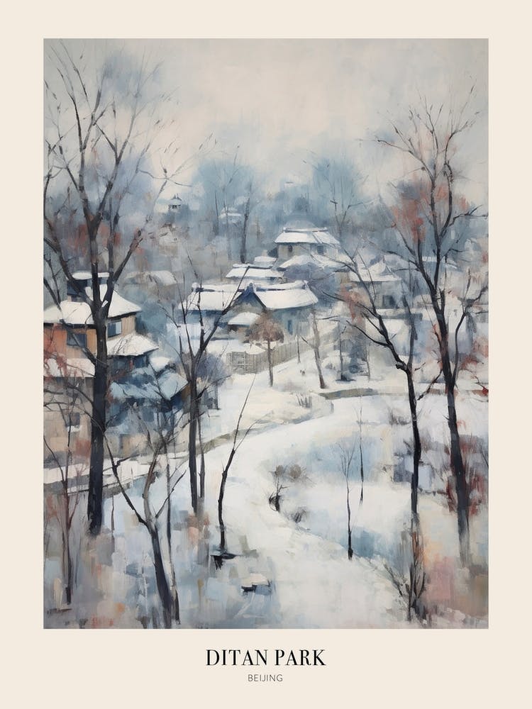 Winter City Park Poster Ditan Park Beijing 1