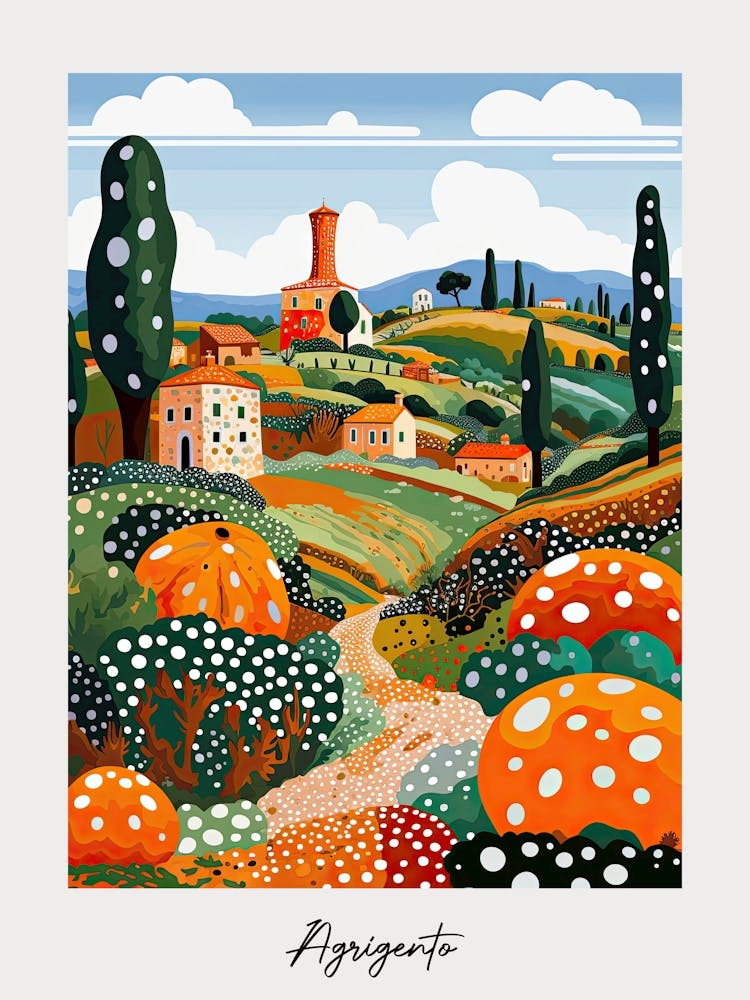 Poster Of Agrigento, Italy, Illustration In The Style Of Pop Art 3