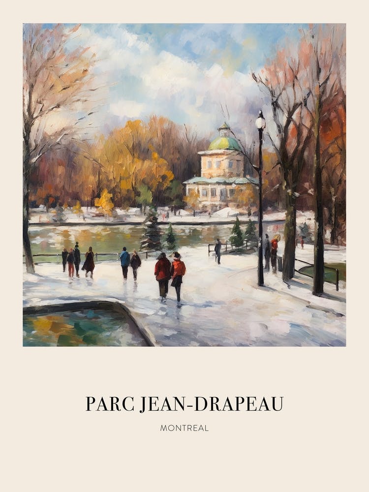 Parc Jean Drapeau Montreal Canada Vintage Cezanne Inspired Poster