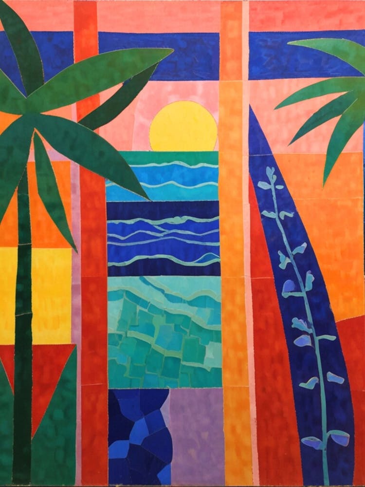 Palm Trees At Sunset