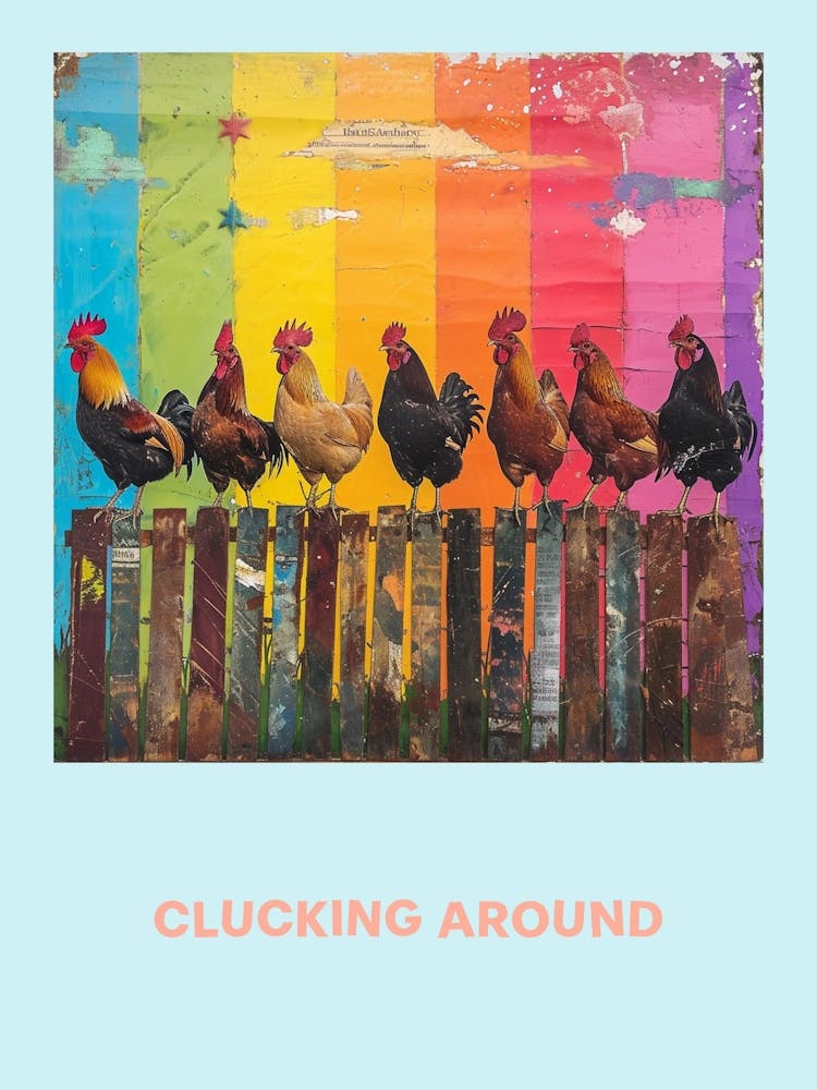 Clucking Around Chickens On The Fence 2