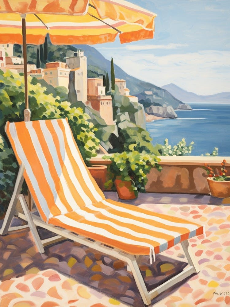 Sun Lounger By The Pool In Amalfi Coast Italy 2