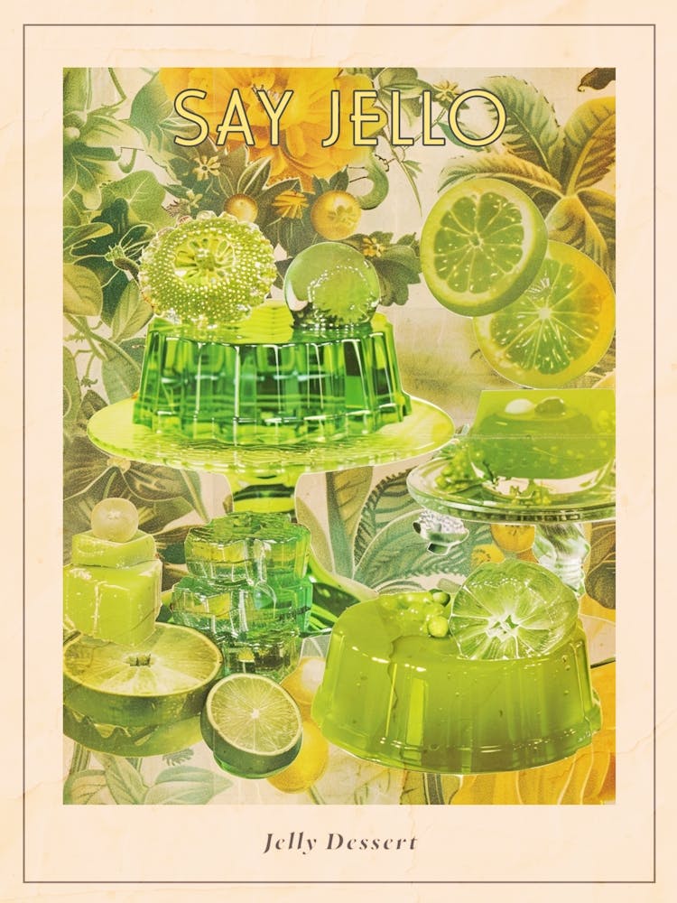 Jelly Dessert Platter Retro Collage 2 Poster