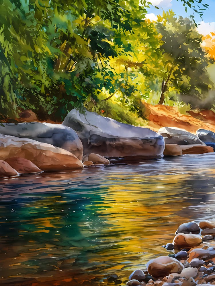 Fluss Im Wald 1