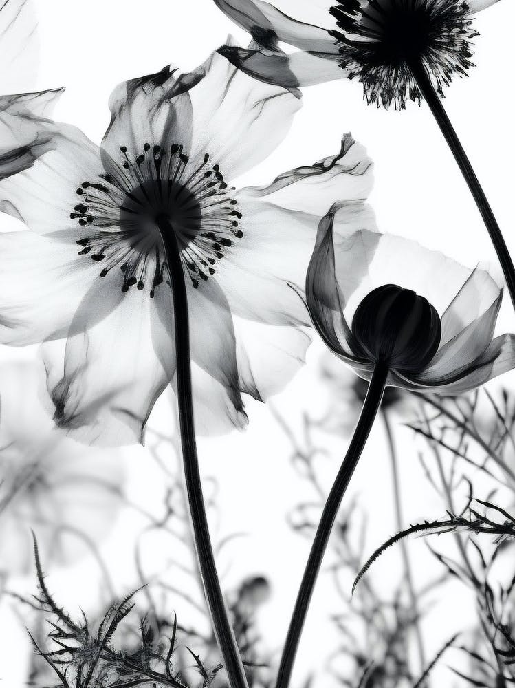Black And White Flowers