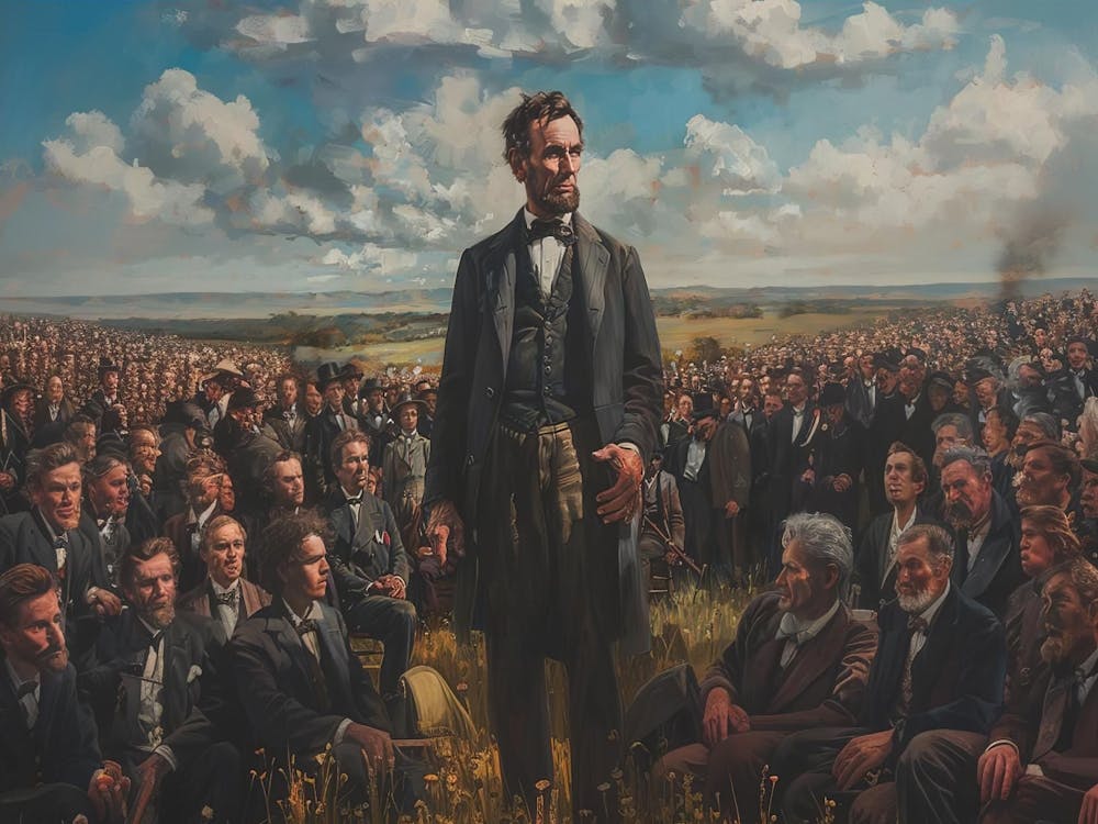 Abraham Lincoln Painting, Wall Art Decor, Presidential Artwork, Historical Portrait, Home Office Decor, Canvas Print