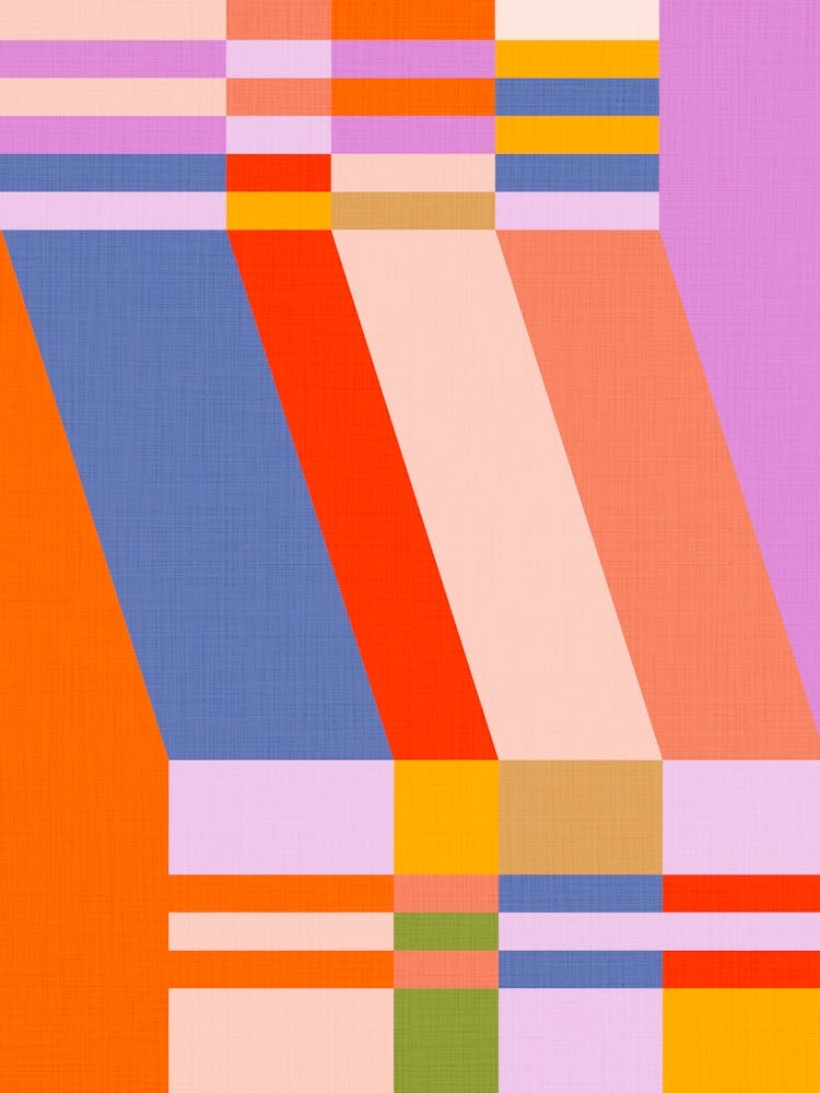 Kühne und Verspielte Mitte des Jahrhunderts geometrische Streifen 2 - Bauhaus inspiriert