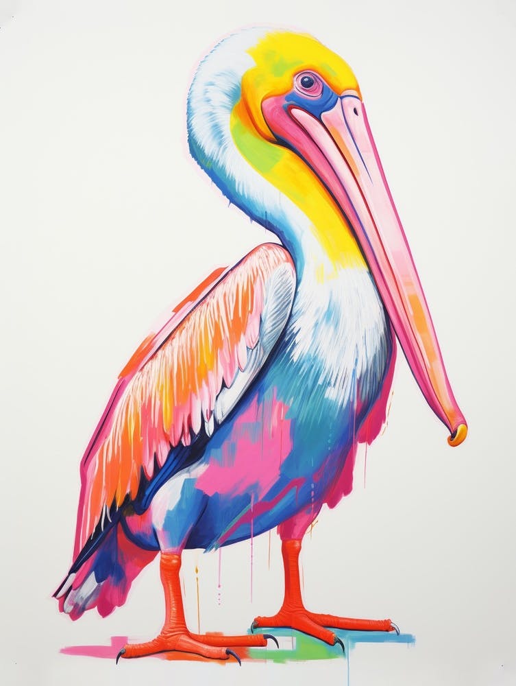 Colourful Bird Painting Pelican 1