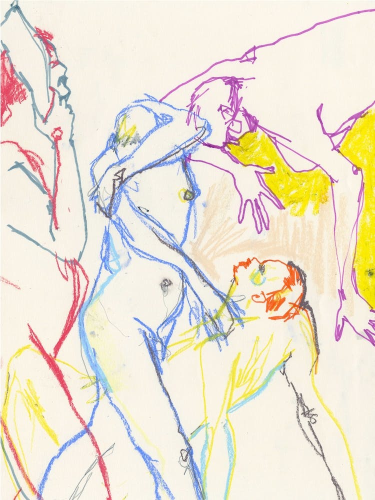 Twister Line Drawing Figurative