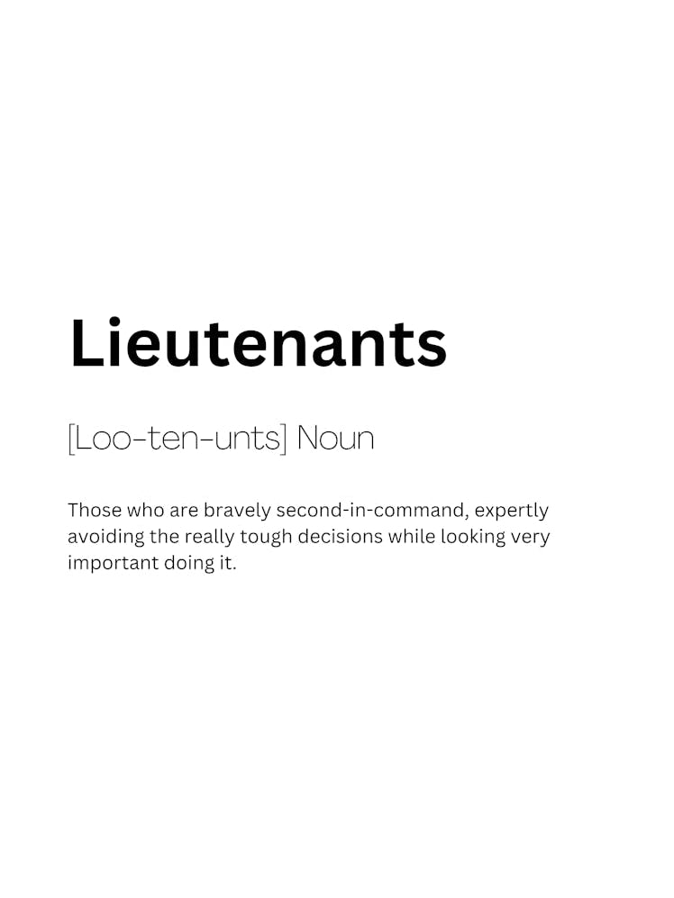 Lieutenants Definition Meaning