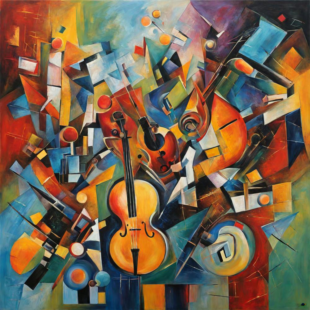 Abstract painting of jazz music
