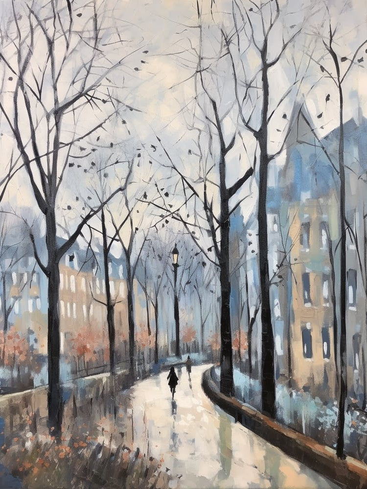 Winter City Park Painting Holland Park London 1
