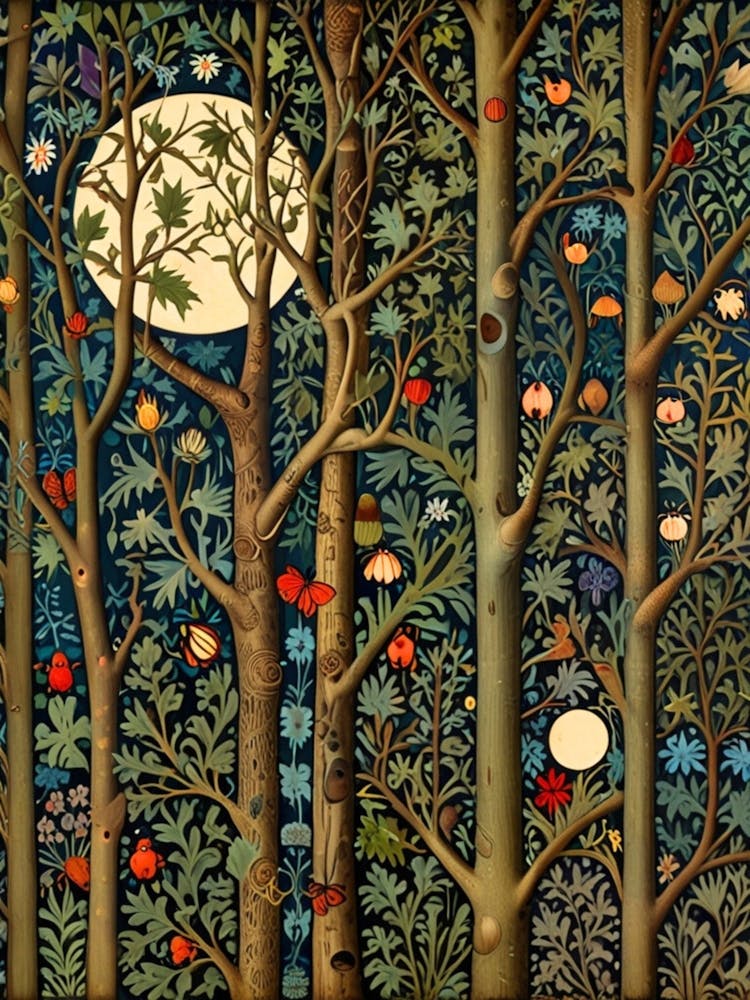 Moon In The Forest William Morris