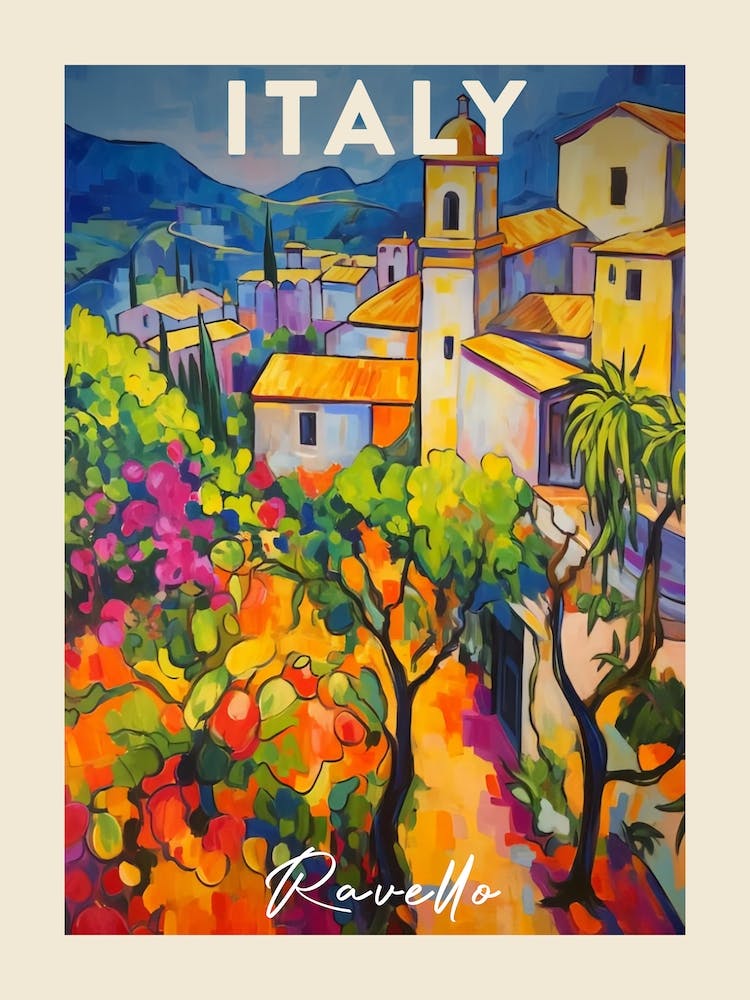 Ravello Italy 4 Fauvist Painting Travel Poster