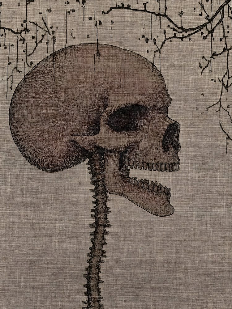 Skull With Branches
