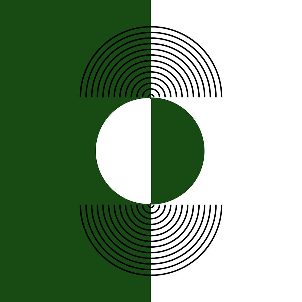 Green And White Mid-Century Arch