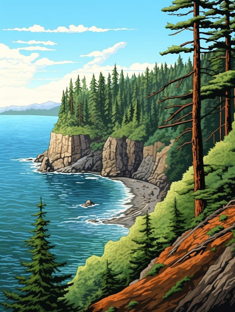 Deception Pass State Park Retro Pop Art 9