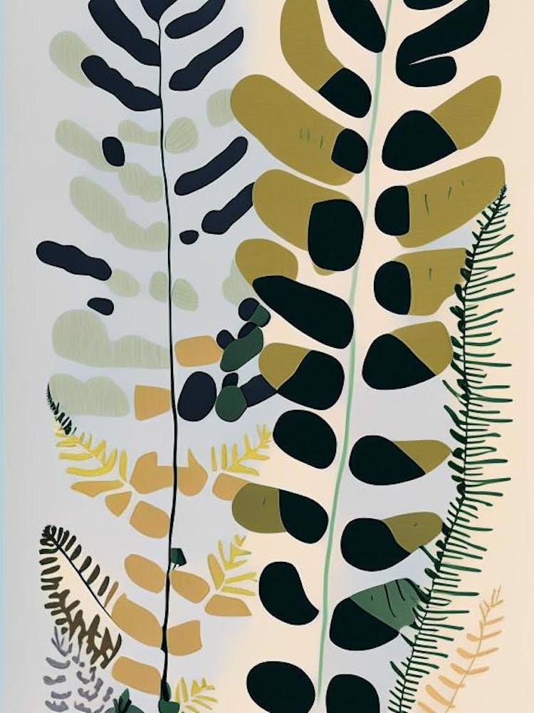 Southern Maidenhair Fern Wildflower Modern Muted Colours 2