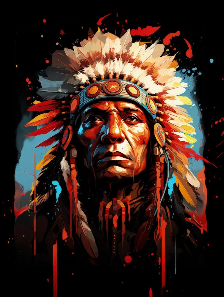 American native POP art portait