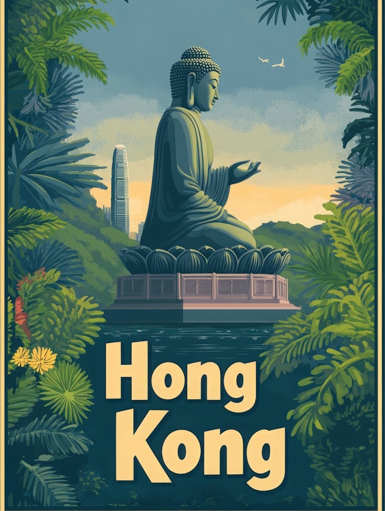 Aihrgdesign A Mid Century Modern Travel Poster For Hong Kong 4