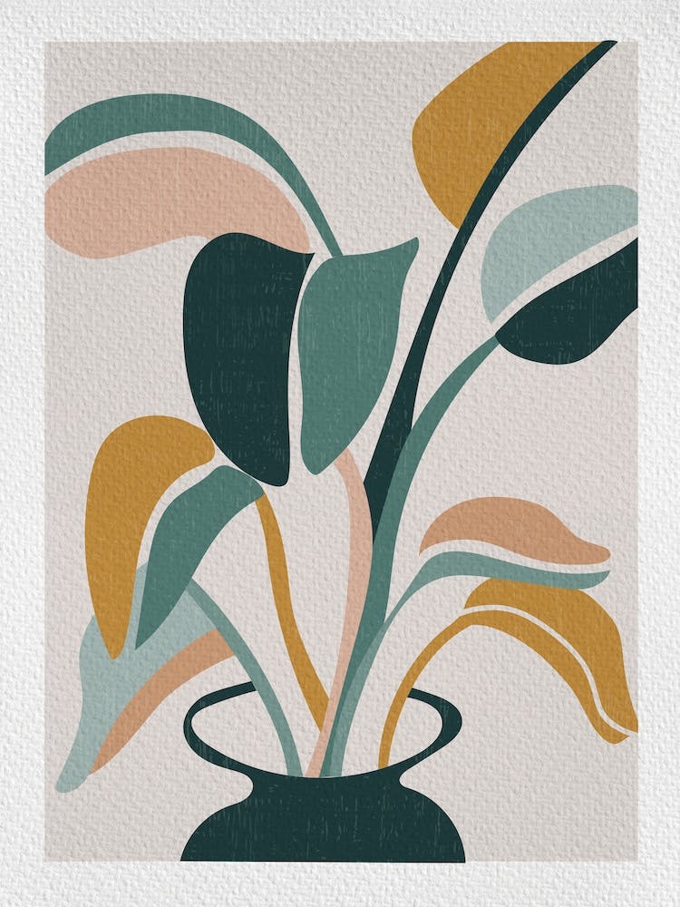 Floral Art Colorful Leaves