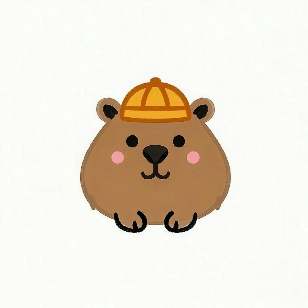 Cute Bear Wearing A Hard Hat