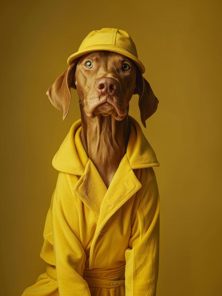 Dog In Yellow Coat