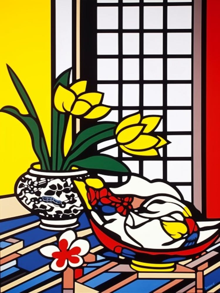 Lotus Flower Still Life  3 Pop Art Style
