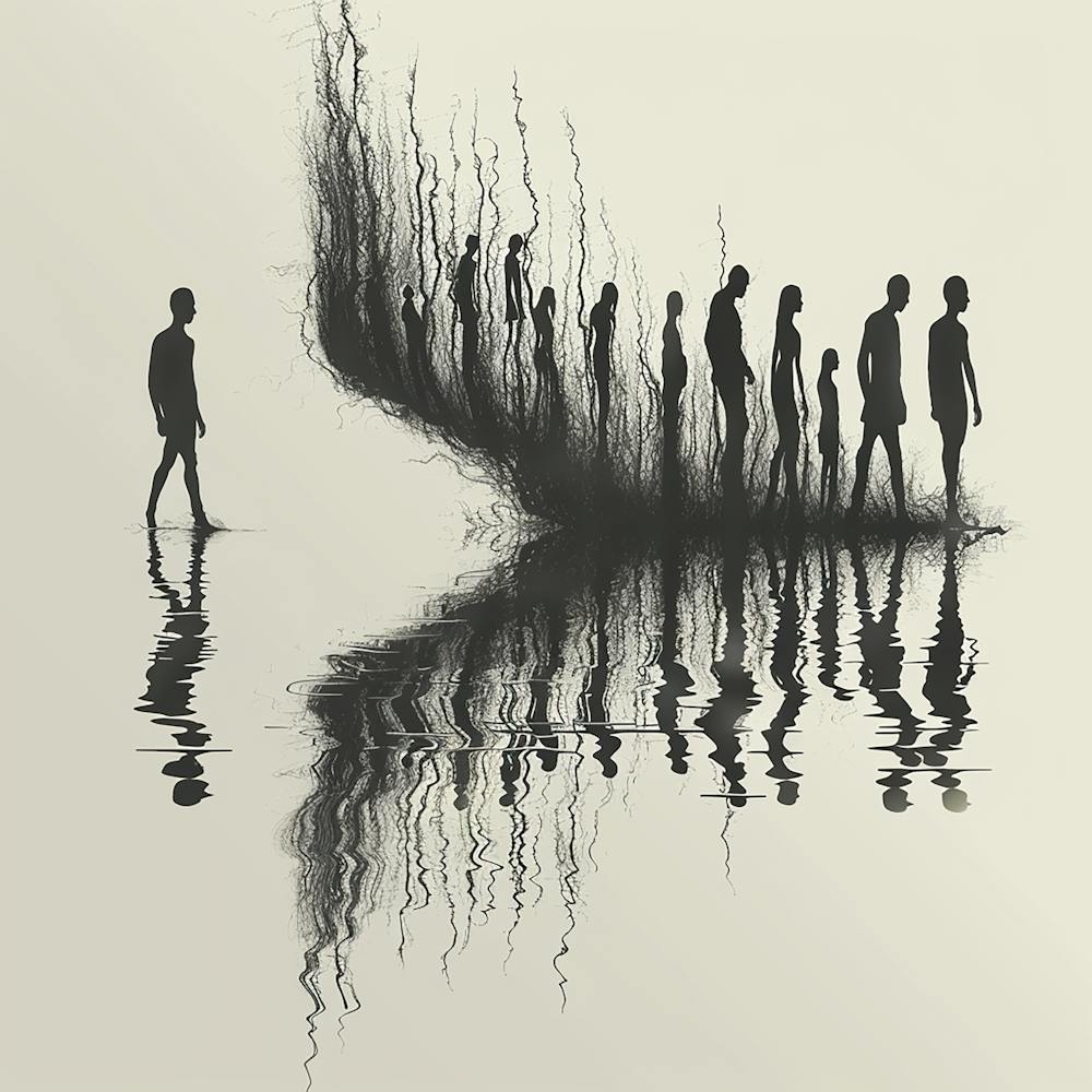 Life cycle - Black and white, reflection art, abstract art, abstract painting  city wall art, colorful wall art, home decor, minimal art, modern wall art, wall art, wall decoration, wall print colourful wall art, decor wall art, digital art, digital art download, interior wall art, downloadable art, eclectic wall, fantasy wall art, home decoration, home decor wall, printable art, printable wall art, wall art prints, artistic expression, contemporary, modern art print,