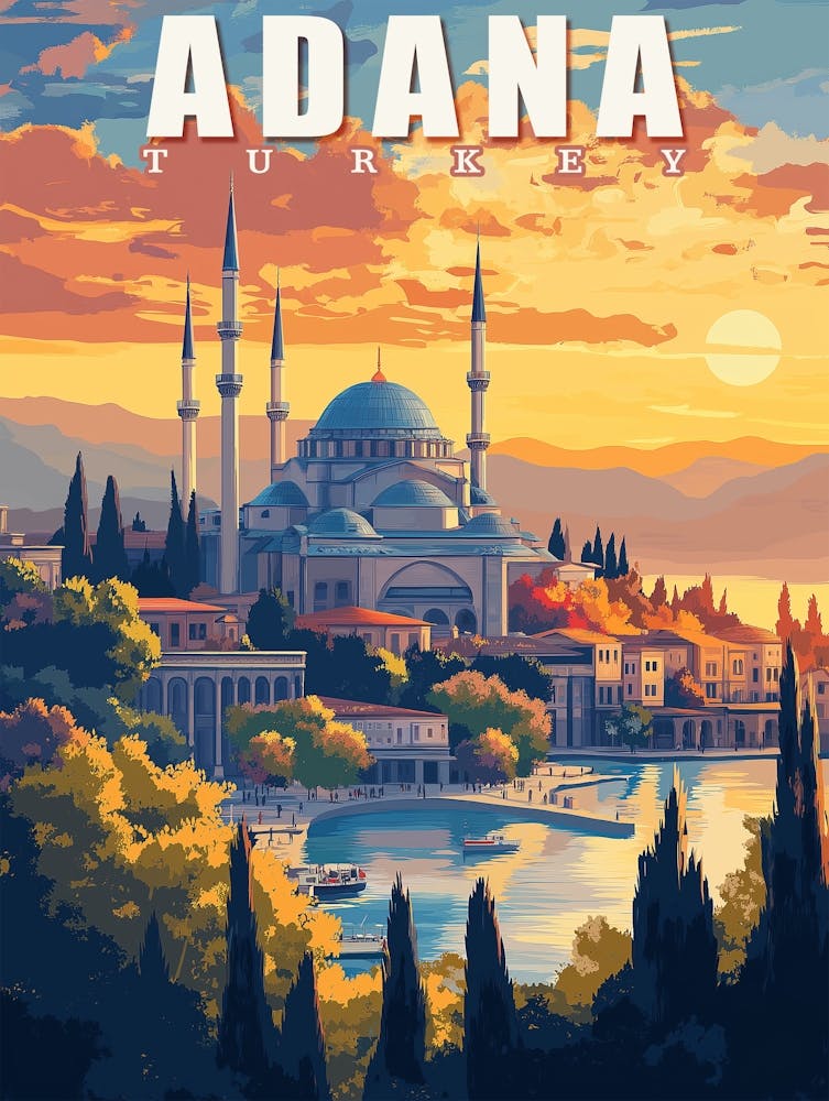 Adana Turkey Travel Poster