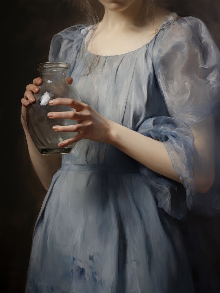 Victorian Woman Holding Vase