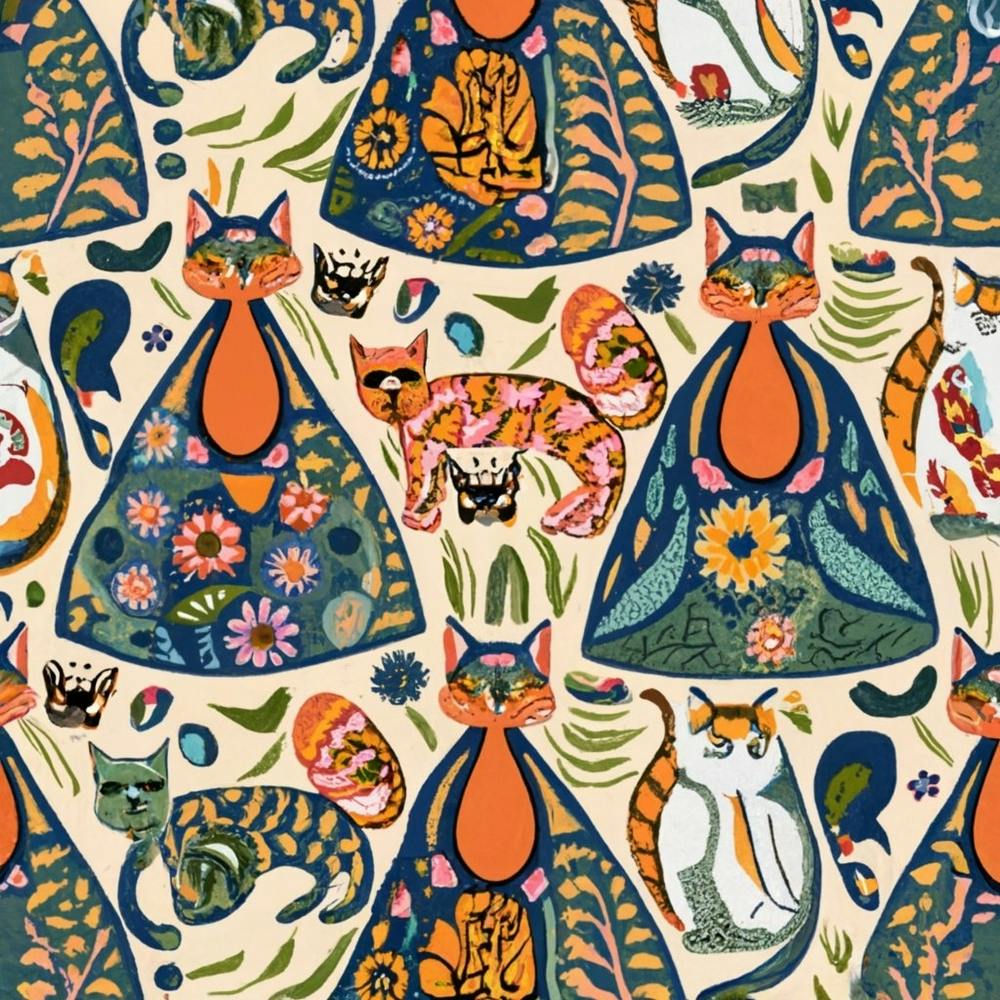 William Morris Inspired Cats Collection 1