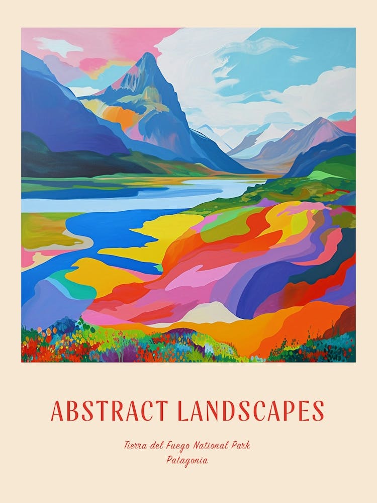 Colourful Abstract Tierra Del Fuego National Park Patagonia 4 Poster